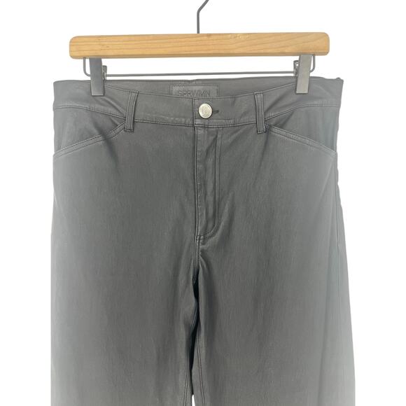 SPRWMN Straight Leg Lambskin Leather Pants in Black - Picture 6 of 10